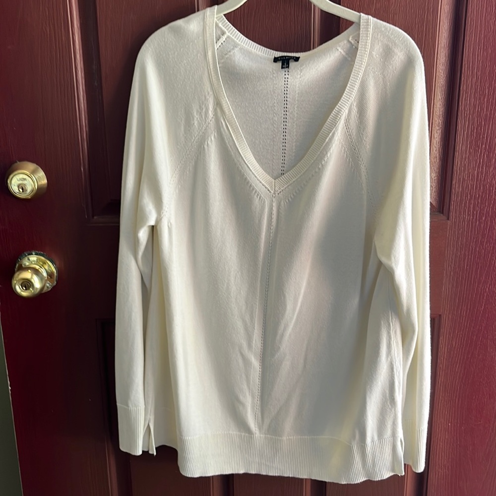 Talbot’s L Cream Sweater with Stitch Detail